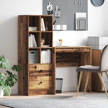 vidaXL Bureau Oudhout 115,5 x 40 x 127 cm 2 st, Verzenden, Nieuw