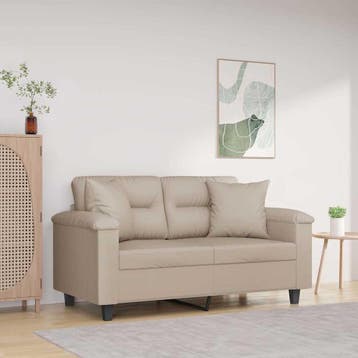 vidaXL Sierkussens 2 st 40x40 cm microvezelstof crèmekleurig, Huis en Inrichting, Verzenden, Nieuw