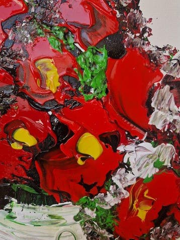 Henry Escobar - Coquelicots (ATTENTION FOND BLANC )