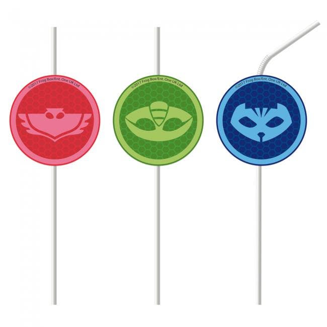 Pj Masks Papieren Rietjes 4st, Hobby en Vrije tijd, Feestartikelen, Nieuw, Verzenden