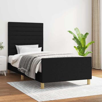 vidaXL Bedframe zonder matras 90x190 cm stof zwart, Verzenden