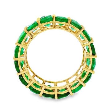 Bague - 14 carats Or jaune - 8.73ct. tw. Émeraude