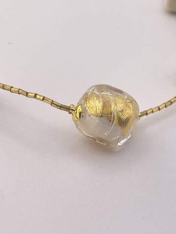 24 karaat - Murano-glas, Geel goud - Halsketting -