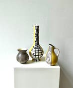 Strehla, VEB Haldenleben - Vaas - Keramiek - Drie DDR-vazen