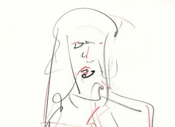 Victor Hasch (1945-2012) - Dessin original au fusain,