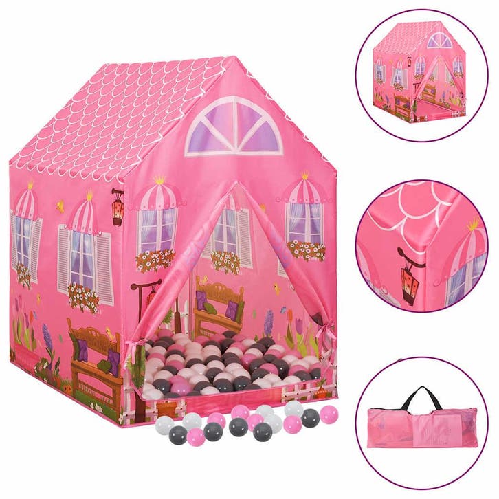 vidaXL Kinderspeeltent met 250 ballen 69x94x104 cm roze, Kinderen en Baby's, Speelgoed | Buiten | Speeltoestellen, Nieuw, Verzenden