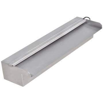 vidaXL Zwembadwaterval met LEDs rechthoekig 45 cm roestvrij, Verzenden