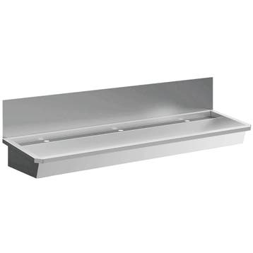 Wasbak | RVS | 3 Kraangaten | Spatscherm | Incl. Afvoerplug, Verzenden