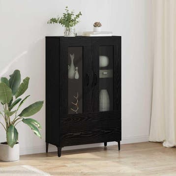 vidaXL Highboard Zwart Eiken 70 x 31 x 115 cm, Verzenden, Nieuw