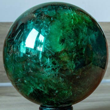 Fluorine Sphère en fluorite verte, finement polie, de grande