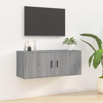vidaXL Tv-wandmeubel 100x34,5x40 cm grijs sonoma, Huis en Inrichting, Kasten |Televisiemeubels, Verzenden, Nieuw