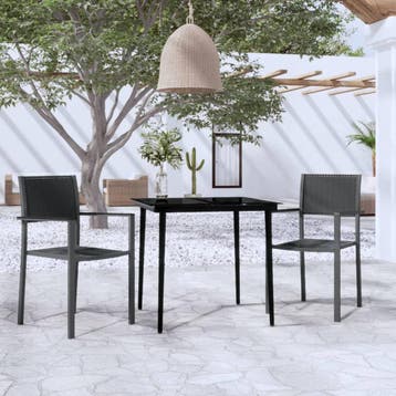 vidaXL 3-delige Tuinset zwart, Verzenden, Tuinset