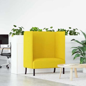 vidaXL Hoog rugbank / zetel 101cm Lichtgeel Stof, Verzenden, Nieuw