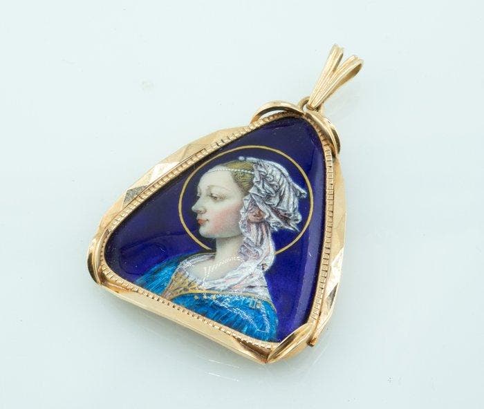 Hanger - 18 karaat Geel goud, Handtassen en Accessoires, Antieke sieraden