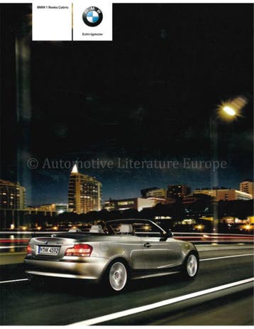 2009 BMW 1 SERIE CABRIOLET BROCHURE DUTCH