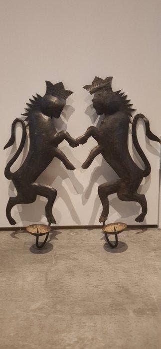 Wandkandelaar (2) - Smeedijzer, Antiek en Kunst, Antiek | Overige Antiek