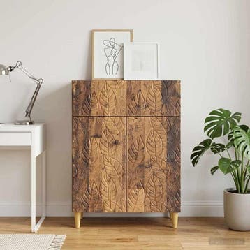 vidaXL Dressoir Oud hout 66 x 34,5 x 90 cm Bewerkt hout, Huis en Inrichting, Verzenden, Nieuw