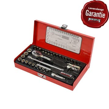 Doppenset 1/4 inch – 39 – delige bit, ratel en metrische, Ophalen of Verzenden