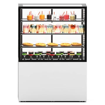 Neutrale Vitrine | INTEGRA | Wit/Zwart | 4 Niveaus |, Verzenden, Nieuw in verpakking