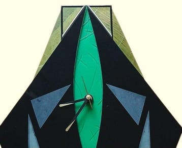 Horloge murale - Atelier Nola - Art déco Vitrail - 1970-1980