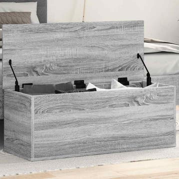 vidaXL Opbergbox 90x35x35 cm bewerkt hout grijs sonoma, Verzenden