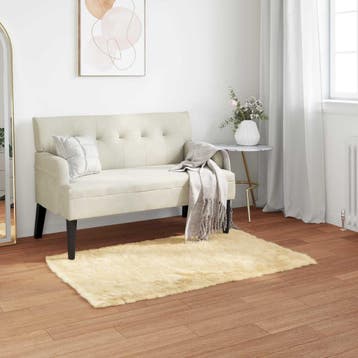vidaXL Tapijt van imitatie schapenvacht TAFALLA Crèmekleurig, Verzenden, Nieuw