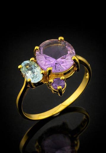 Amethist - Zilver - Ring - Elegante Trio