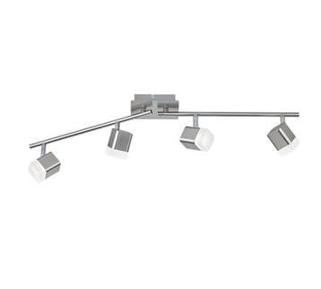 Trio ROUBAIX plafondspot | LED | nikkel mat met wit | 78 x 9, Verzenden
