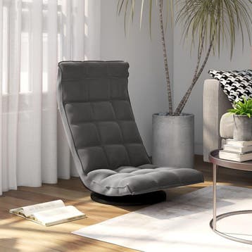 vidaXL Vloerstoel draaibaar fluweel donkergrijs, Maison & Meubles, Chaises, Verzenden