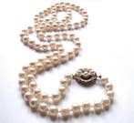 Halsketting 14 kt witgoud - Akoya parels - 74 cm lang