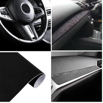Alcantara-Look Interieur wrap | Zwart | Breedte 152CM | Leng, Verzenden