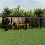 vidaXL Prieel met zijwanden van gaas 6x3 m staal taupe, Verzenden