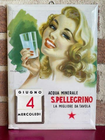 San Pellegrino illustratore Gusmaroli S.I.M.P. Milano, 1960
