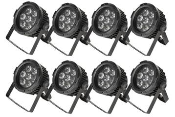 Citronic Set Van 8 IP65 Waterdichte HIPAR-100 Spots, Muziek en Instrumenten, Licht en Laser, Nieuw