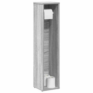 vidaXL Badkamerkast met rolhouder grijs Sonoma 20,5x20x90 cm, Verzenden