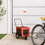 vidaXL Hondenfietstrailer oxford stof en ijzer oranje en, Verzenden