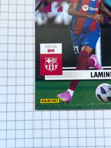 2023/24 Panini Lamine Yamal 108 Bis Insert card, Ficha Bis -