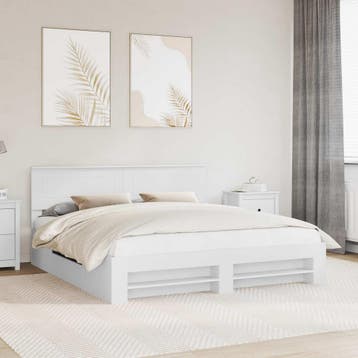 vidaXL Bedframe met hoofdeinde Wit 180 x 200 cm Bewerkt hout, Verzenden, Nieuw