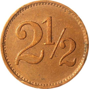 Indes néerlandaises - Batavia. Plantagegeld 2 - 1/2 (Cents?)