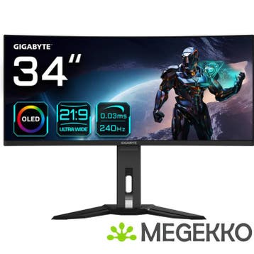 Gigabyte MO34WQC2 34  Wide Quad HD 240Hz OLED Gaming Monitor, Verzenden, Nieuw