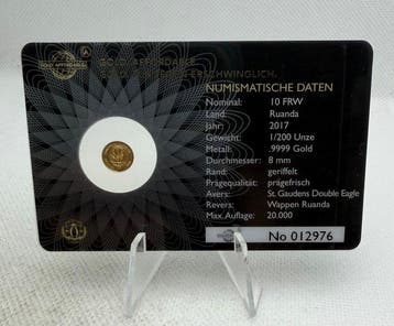 Rwanda. 10 Amafranga Double Eagle 2017 , oro 1/200 Oz (.999)