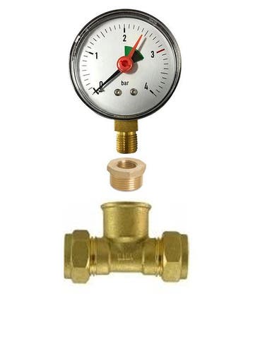 CV drukmeter met t-stuk 22 x 1/2 x 22, Verzenden, Nieuw