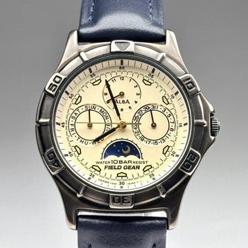 Alba - Field Gear Triple Calendar Moon Phase Quartz Watch -