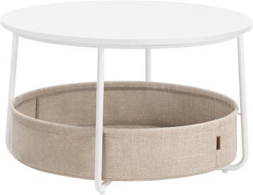 VASAGLE ronde Salontafel met opbergbak – diameter 75 cm -, Huis en Inrichting, Tafels | Salontafels, Verzenden, Nieuw