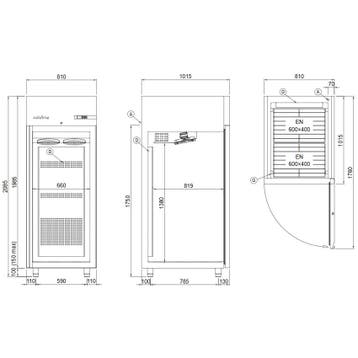 Bakkerij Koelkast | WIND | 872L (EN600x800) | RVS |, Verzenden