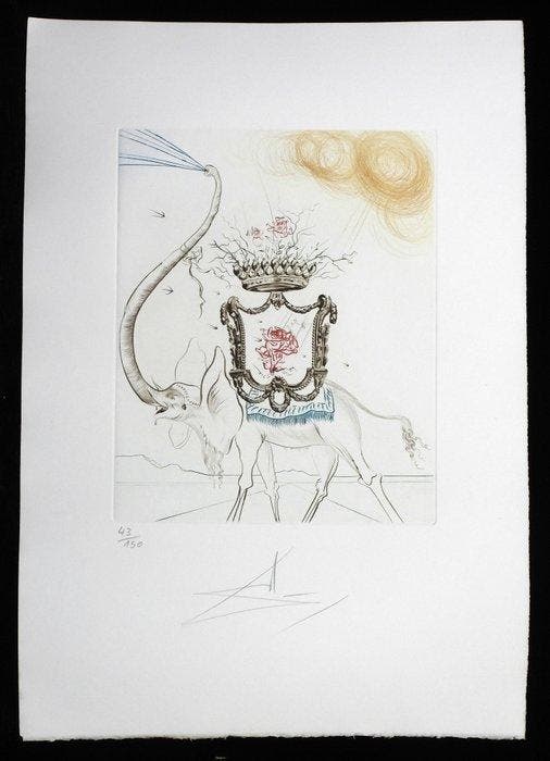 Salvador Dali (1904-1989) - Elephant Royale, Antiek en Kunst, Antiek | Overige Antiek