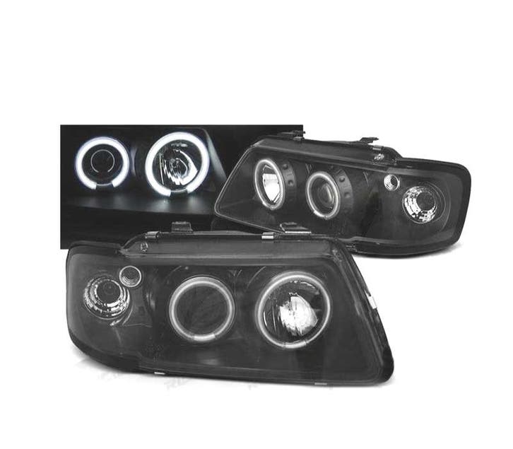 PHARES AUDI A3 8L 96-00 ANGEL EYES CCFL FOND NOIR, Autos : Pièces & Accessoires, Éclairage, Envoi