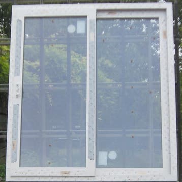 pvc schuifraam , schuifdeur , pui 193 x 214 wit -kwartsgrijs, Doe-het-zelf en Bouw, Kunststof, Nieuw, Ophalen of Verzenden, 150 tot 225 cm