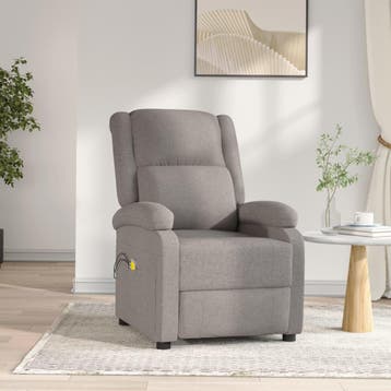 vidaXL Massagestoel elektrisch stof taupe, Verzenden, Nieuw