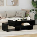vidaXL Salontafel Zwart Eiken 105 x 50 x 32,5 cm Bewerkt, Verzenden, Nieuw